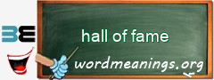 WordMeaning blackboard for hall of fame